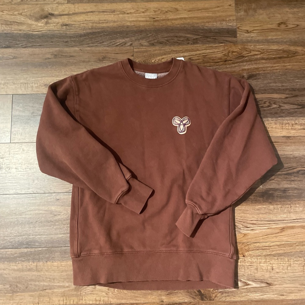 TNA Cozy brown crewneck size small, Aritzia